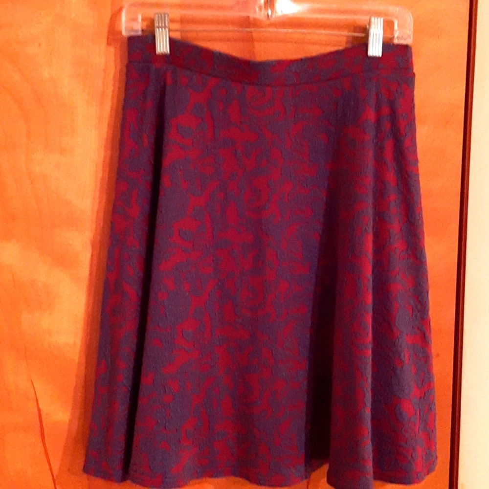 Brixons Ivy beautiful maroon and purplish blue skirt lined,size medium !